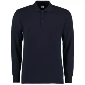 Image of Kustom Kit Mens Pique Long Sleeve Polo Shirt (S) (Navy)