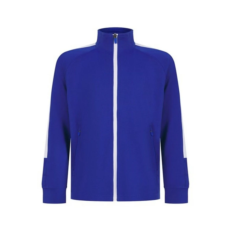Image of Finden & Hales Knitted Track Top in Mid Blue Size: 3-4 Years Mid Blue Unisex 3-4 Years