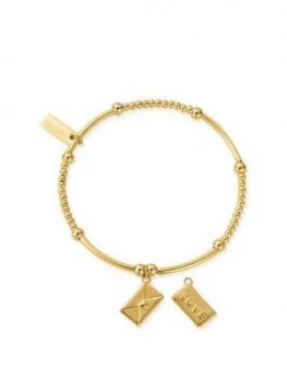 Image of Chlobo Chlobo Sterling Silver Gold Plated Cute Mini Love Letter Bracelet