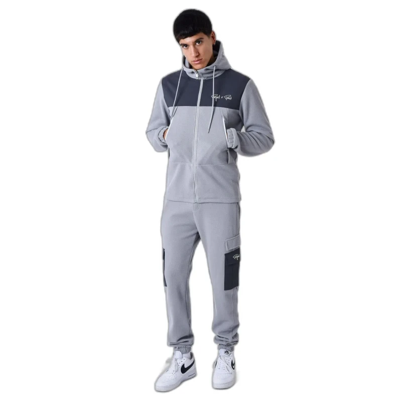 Image of Project X Paris Sweatshirt hooded zip-up bimaterial Project X Paris Nid D'Abeille Gris Male S