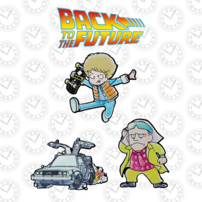 Image of Back To The Future Japanese Style Limited Edition Triple Pin Badge Set Multi unisex