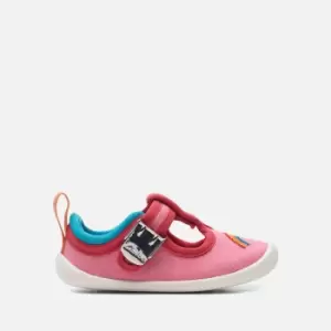 Image of Clarks Babies' First Roamer Beau Canvas Shoes - Pink - UK 4 Baby