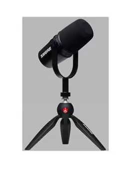 Image of Shure Mv7 Podcast And Gaming Mic With Manfrotto Pixi Stand.