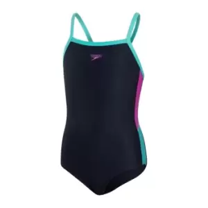 Image of Speedo Dive Thinstrap Swimsuit Junior Girls - Blue