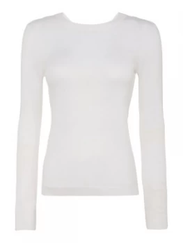 Image of Michael Kors Longsleeve scoop neck cold shoulder sweater White