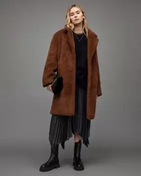 Image of AllSaints Doria Faux Fur Coat