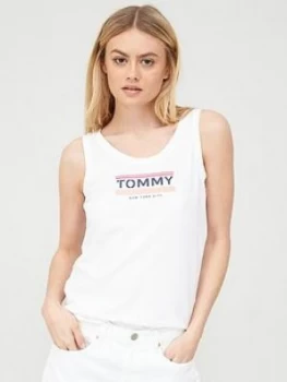 Image of Tommy Jeans Logo Tank Vest - White