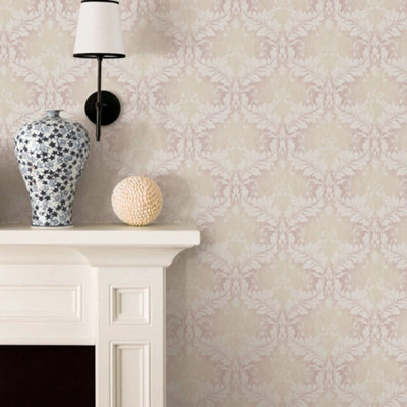 Image of Galerie Nordic Elements Pink Embossed Floral Damask Trellis Wallpaper Roll