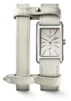 Image of LONGINES L55124792 DOLCEVITA X YVY Double Beige Leather Watch