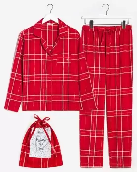 Image of Boux Avenue Cotton Check PJ in a Bag