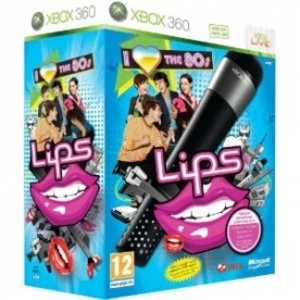 Image of Lips I Love The 80s With Microphone Portuguese Stock