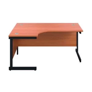 Image of Jemini Radial Left Hand Single Upright Cantilever Desk 1800x1200x730mm