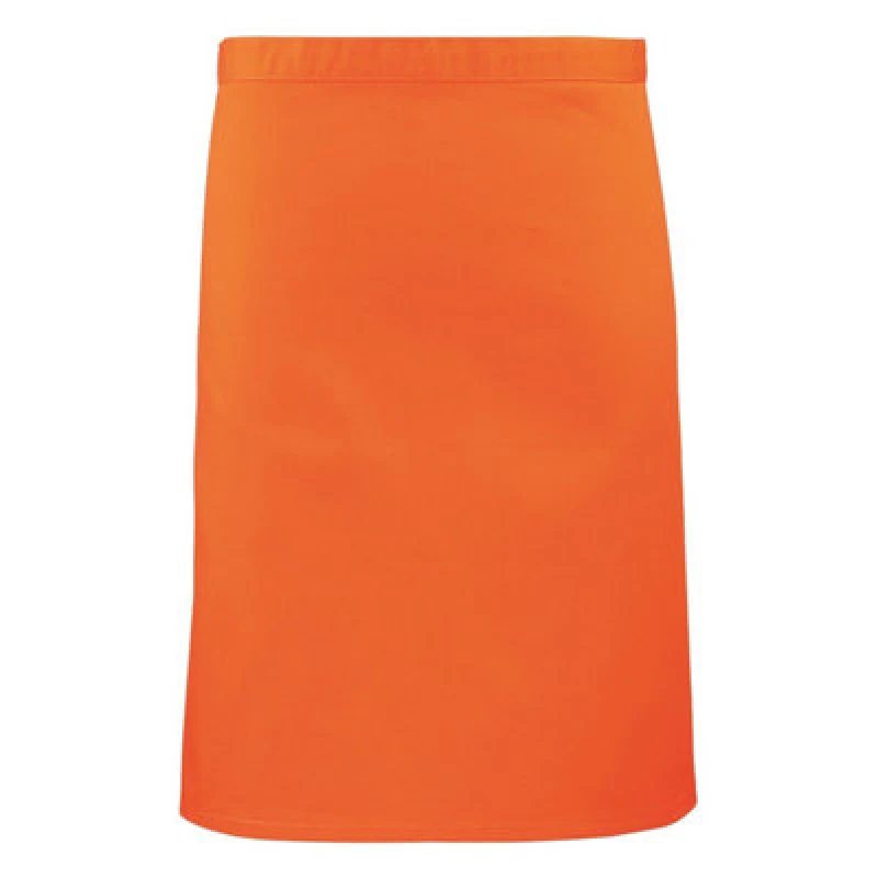 Image of Premier Premier Colours Mid Length Apron in Orange Orange One Size Unisex 5063470681242