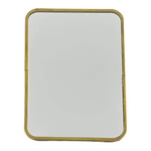 Image of Gallery Interiors Aurora Rectangle Dressing Table Mirror with Stand Antique Brass / Small