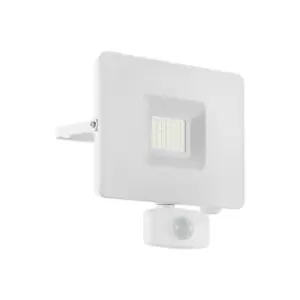 Image of Faedo 3 - LED Outdoor Wall Flood Light with pir Motion Sensor White IP44 - Eglo