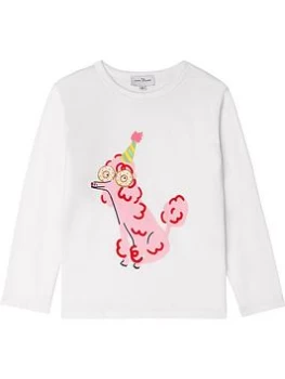 Image of Little Marc Jacobs Girls Organic Cotton Jersey Poodle T-Shirt - White, Size 4 Years, Women