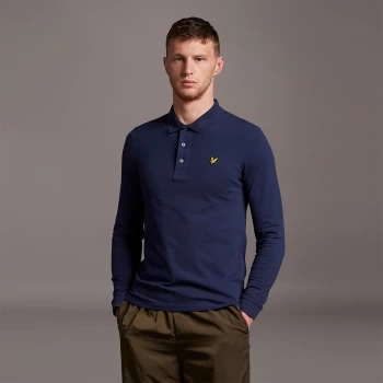 Image of Mens LS Polo Shirt - Navy - S