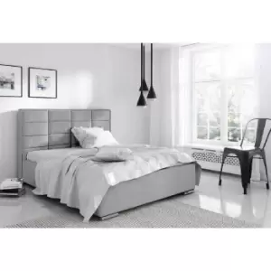 Image of Bulia Bed Super King Plush Velvet Silver