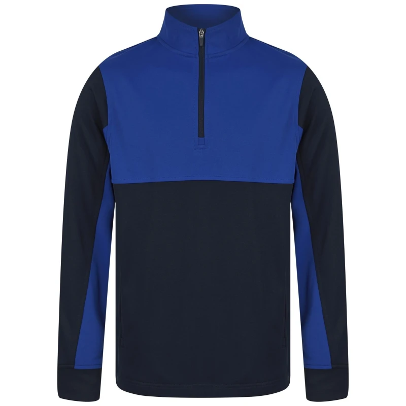 Image of Finden & Hales Quarter Zip Track Top in Dark Navy Size: 3-4 Years Dark Navy Unisex 3-4 Years