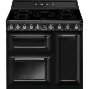 Image of Smeg Victoria TR93IBL2 90cm Electric Range Cooker with Induction Hob - Black - A/B Rated