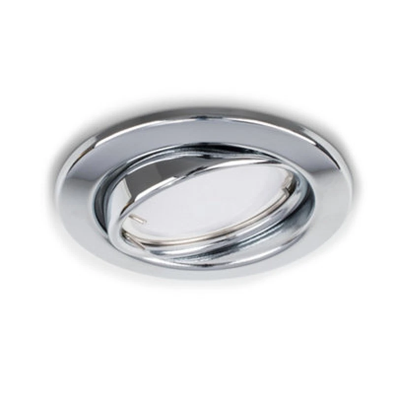 Image of ValueLights Downlight Tiltable Ceiling Light Fitting 6 Pack With Cool White Bulbs Metallic Silver