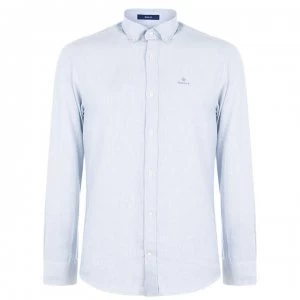 Image of Gant Basket Long Sleeve Shirt - Light Blue 462
