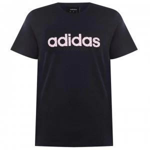 Image of adidas Linear Info Mens T-Shirt - Navy/Pink/Blk
