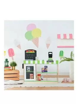 Image of Teamson Kids Cashier Austin Play Market Stand - Green / Wood