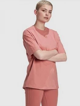 Image of adidas Originals New Neutral Boyfriend T-Shirt - Pink, Size 16, Women