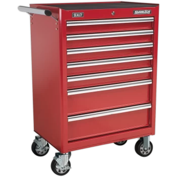 Image of Sealey Superline Pro 7 Drawer Heavy Duty Roller Cabinet Red