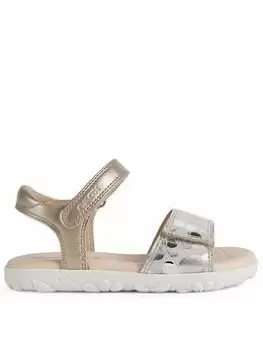 Image of Geox Junior Girls Haiti Sandal, Beige, Size 11.5 Younger