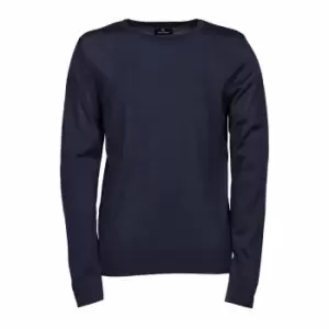 Image of Tee Jays Mens Knitted Crew Neck Sweater (M) (Navy Blue)