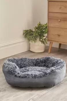 Image of Faux Suede & Fur Dog Bed (Medium)