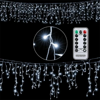 Image of LED Fairy Lights Warm Cold White Freezing Rain Christmas Lights Decoration Lighting 400 LED cold-white remote control - Monzana