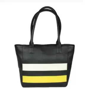 Image of Eastern Counties Leather Womens/Ladies Whitney Tote With Colour Panel (One Size) (Black/Ochre)