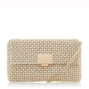 Image of Dune Ivory 'Evanderr' Diamante Embellished Clutch Bag