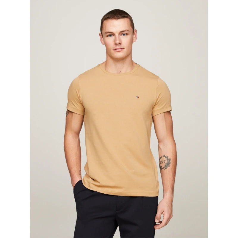 Image of Tommy Hilfiger Stretch Slim Fit T-Shirt Regular Fit T-Shirts S Beige 58281170350