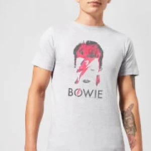 Image of David Bowie Aladdin Sane Distressed Mens T-Shirt - Grey - M