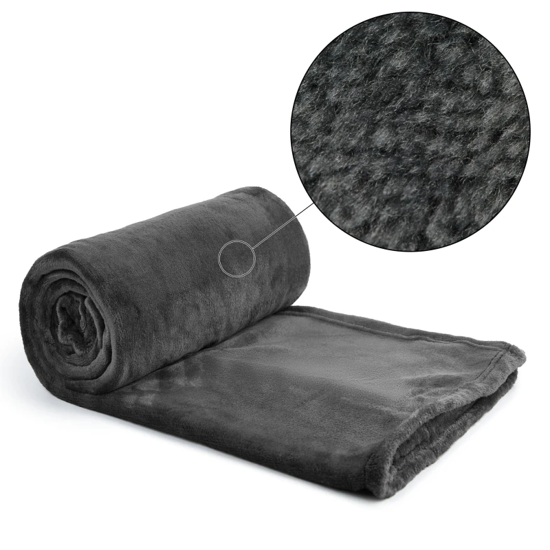 Image of Emma Barclay Snug Flannel Fleece Blanket Super Soft Throw Blankets 50x60in Grey 41564102000