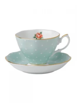 Image of Royal Albert Polka rose teacup and saucer boxed