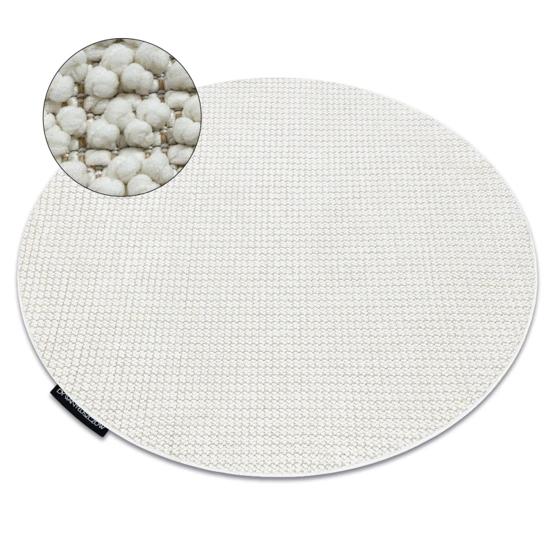 Image of RugsX Casablanca Loop Rug in White Size: 150cm diameter White Unisex 150cm diameter