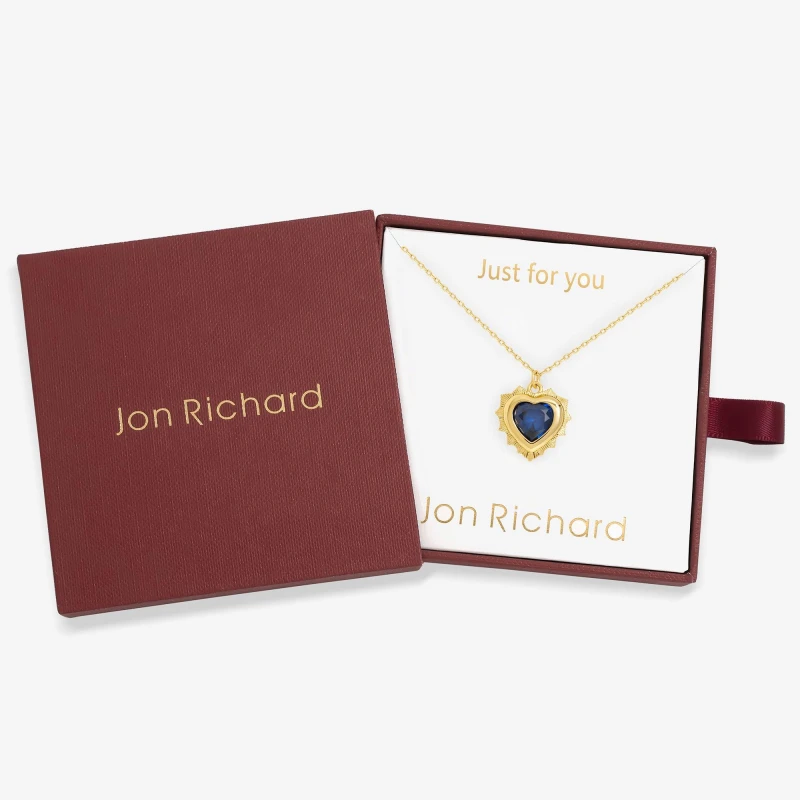 Image of Jon Richard Gold Plated Heart Birthstone Pendant - September Gold female One Size