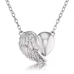 Image of Angel Whisperer Silver Heart Wing Necklace ERN-LILHEARTWING