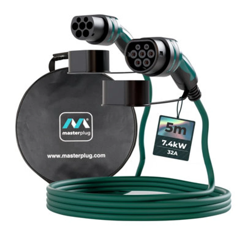 Image of Masterplug 5M Mode 3 Ev Charging Cable Type 2 With Carry Case 7Kw
