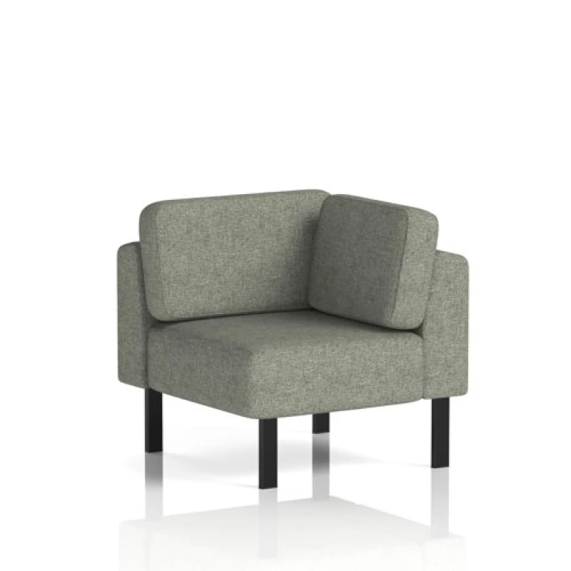 Image of Brixworth Modular Seating Corner Unit with Black in Rivet Fabric - Vitreous