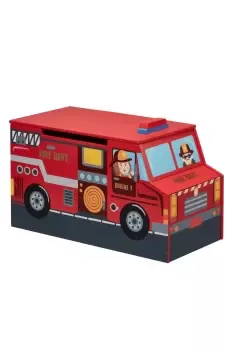 Image of Fantasy Fields Lil Fire Fighters Wooden Toy Box Chest Storage