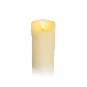 Image of Premier Housewares Premier Melted Flicker Candle 18x9cm - Cream