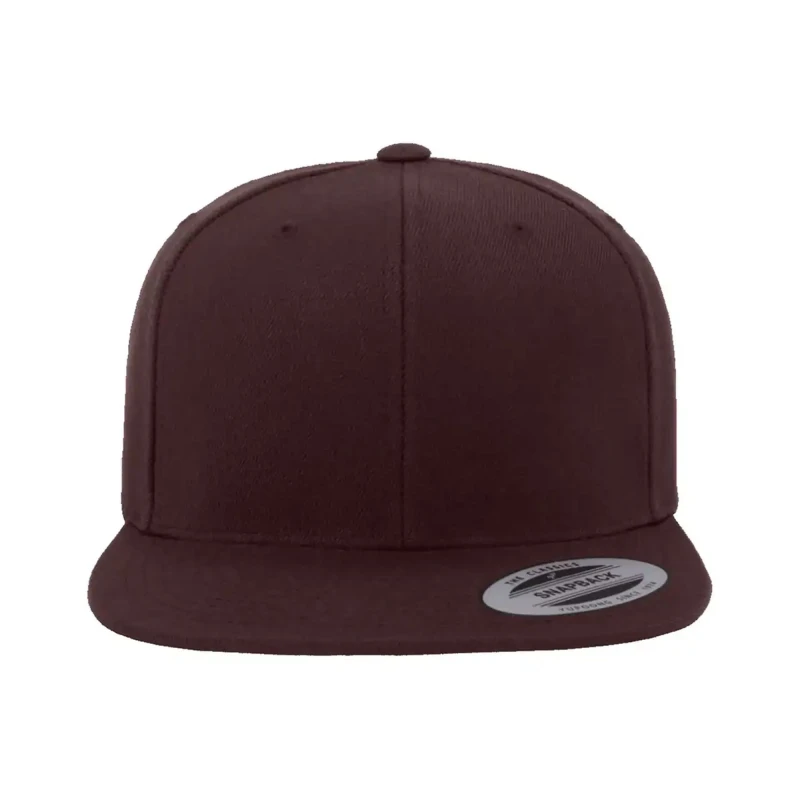 Image of Yupoong Mens The Classic Premium Snapback Cap in Brown Brown Male One Size