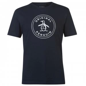 Image of Original Penguin Original Penguin Stamp Short Sleeve T Shirt - Navy 413