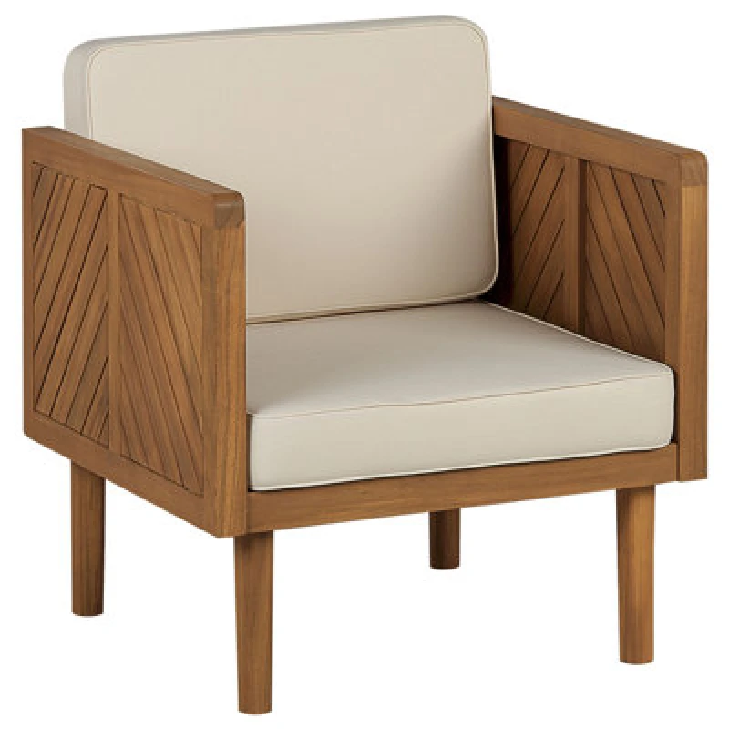 Image of Beliani Garden Armchair Baratti Acacia Wood Brown